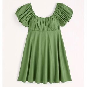 Abercrombie & Fitch ruched puff sleeve mini